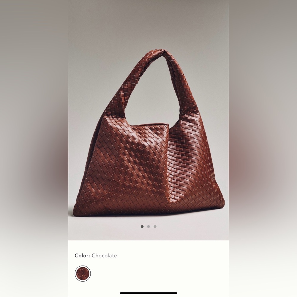 Anthropologie Chocolate Brown Woven Shoulder Bag